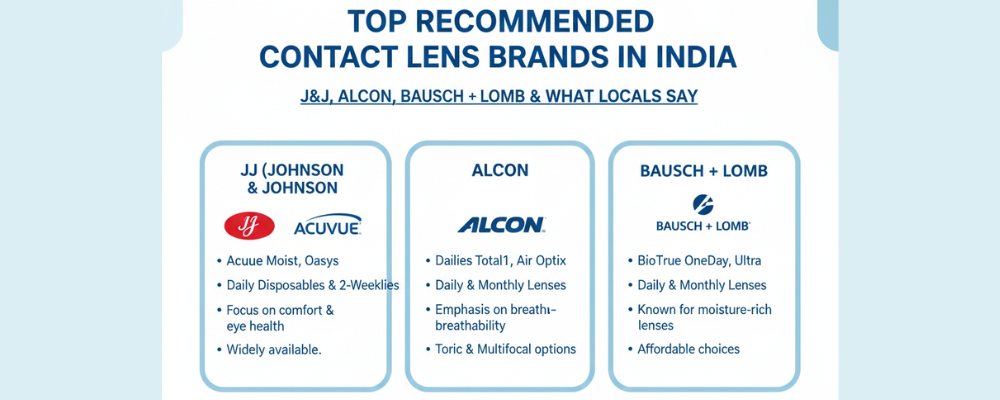 Top Recommended Contact Lens Brands in India J&J, Alcon, Bausch & Lomb & What Locals Say