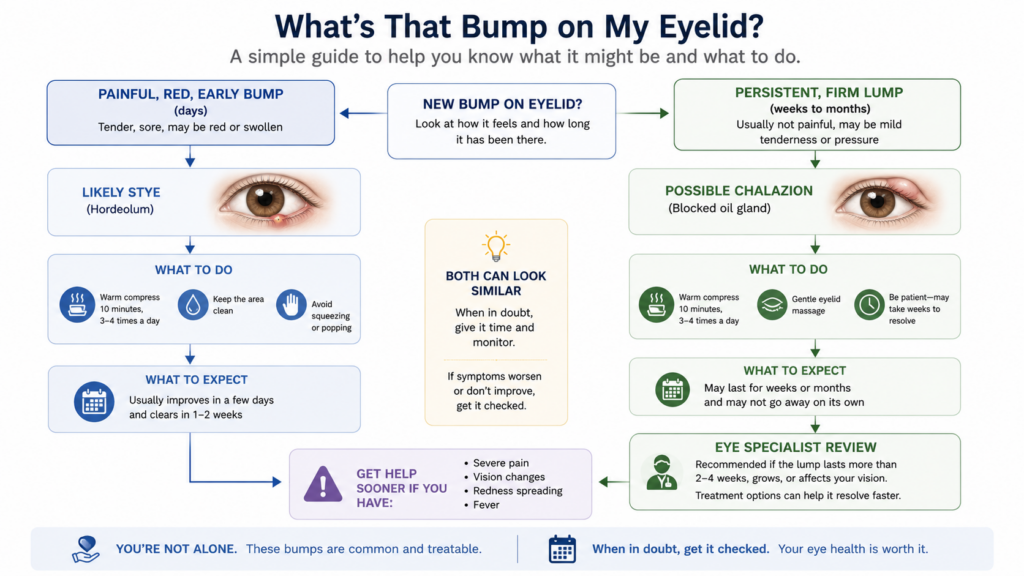 A simple guide to asses a bump in the eye - stye v/s chalazion